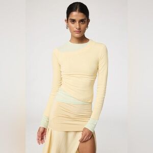 The line by k SMYTHSON TOP buttercream  double layer long sleeve XS